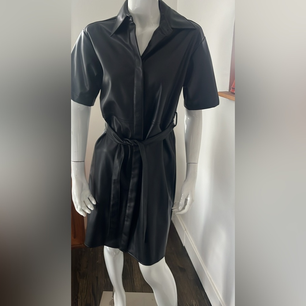 Joe Fresh Black Faux Leather Dress